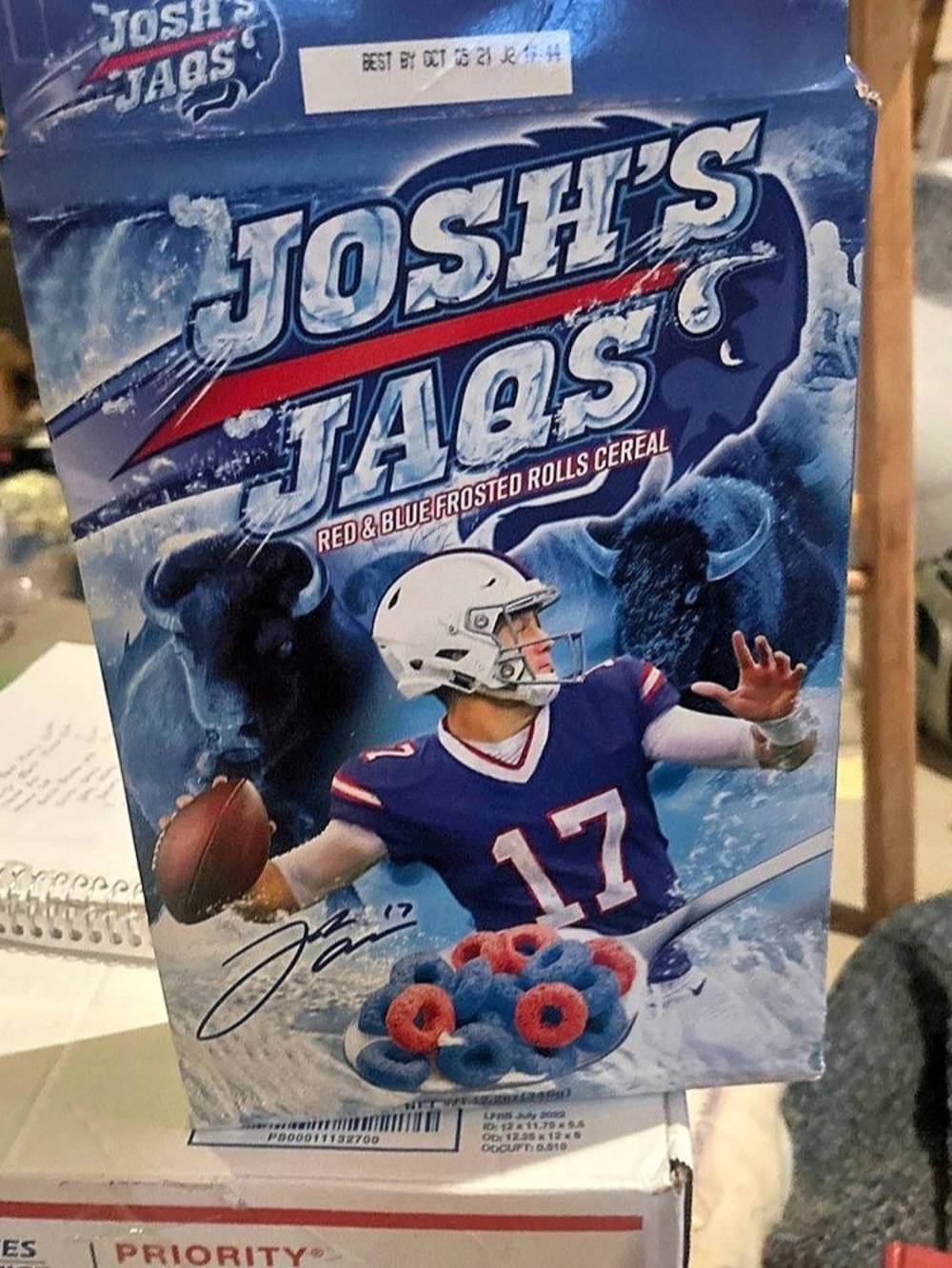 Josh's Jaqs Josh Allen Cereal Box Collectible